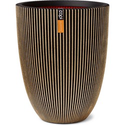 Vase elegant Groove H46 cm schwarz gold Blumentopf - Capi Europe