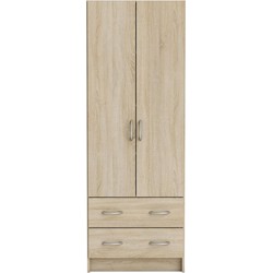 Kast 2 Deuren 2 Laden, houten decor - L60,9 cm - Dual