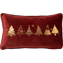 Geen merk TREES - Sierkussen 30x50 cm - Kerst - Biking red - rood - Dutch Decor kerst collectie