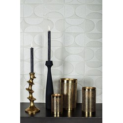 PTMD Devinjo Windlichten - 13 x 13 x 23 cm - Ijzer - Goud - Set van 3