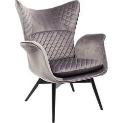 Kare Fauteuil Tudor Velvet Silvergrey