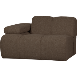 WOOOD Mojo 1-Zits Bank Met Arm Links - Bouclé - Bruin - 74x120x97