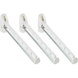 Leifheit Kledinghaak - 3x - inklapbaar - kunststof - wit - 31 cm - Kledinghangers