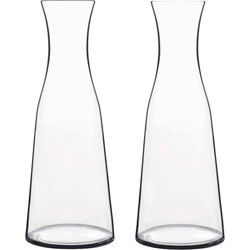 Glazen water karaf van 1 Liter - 4x - Sapkan/waterkan/schenkkan - Karaffen