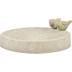 Vogelbad/voederschaal - rond - beton - D29,5 cm - Vogelvoederschalen