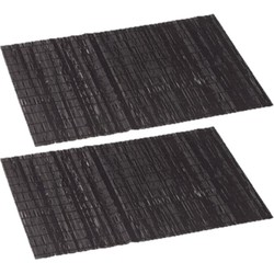 6x stuks rechthoekige bamboe placemats donker bruin 30 x 45 cm - Placemats