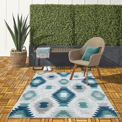 Lilah Indoor & Outdoor Blauw vloerkleed - Boho