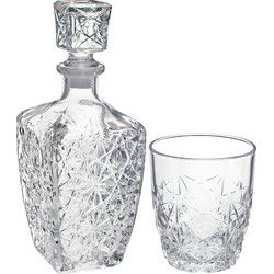 Bormioli Whisky set - karaf met 6 glazen - Dedalo serie - 260 ml/780 m - Whiskeyglazen