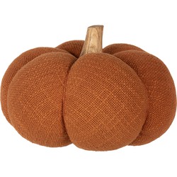 Clayre & Eef Decoratie Pompoen 17 cm Oranje Stof Woondecoratie