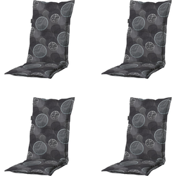 Madison -  Tuinstoelkussen Hoge Rug Circle grey - Ca. 123x50 cm - Set van 4