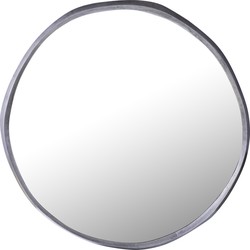 PTMD Limera Black alu round mirror irregular border L