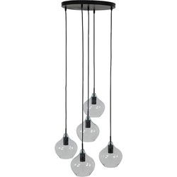 Light & Living - hanglamp - Rakel - zwart - glas - design lamp - E27 - 2948912