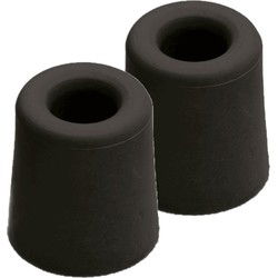 Deurstopper - 4x - rubber - zwart - 2,4 x 3 cm - deurstoppers - Deurstoppers
