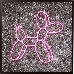 Glas Schilderij Balloon Dog LED 80x80cm