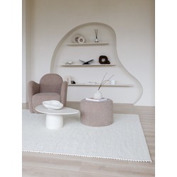 Rond Wollen Vloerkleed wit Vik - <a href="https://vloerkledenloods.nl/vloerkleden/wollen-vloerkleed">Wol</a> - 240 x 340 - (XL)