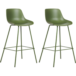 EMMET - Barkruk set van 2 - Groen - Synthetisch materiaal