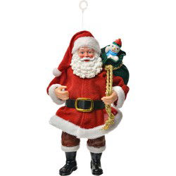 Clayre & Eef Kersthanger Kerstman Rood Textiel