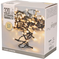 Kerstverlichting - extra warm - wit buiten - 320 lampjes - 24 cm - Kerstverlichting kerstboom