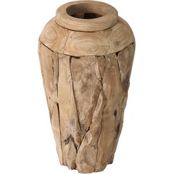 MUST Living Vase Lips small NATUREL,60xØ30 cm, teakwood roots natural