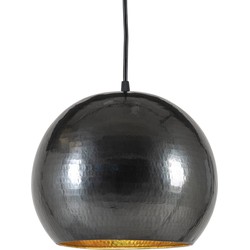 Albi Ball Lamp - Donkergrijze gehamerde lamp, glanzend koper binnen Ø25 cm. E27-fitting