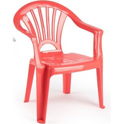 Plasticforte Stoeltje voor kinderen - koraal rood - 50 cm - kunststof - Kinderstoelen