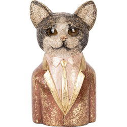 Clayre & Eef Decoratie Beeld Kat 23 cm Bruin Kunststof