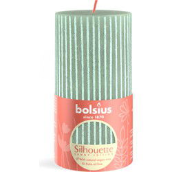 Bolsius Silhouette Stompkaars Jadegroen Met Print 13x6,8 cm