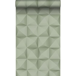 Origin Wallcoverings eco-texture vliesbehang 3D-motief licht vergrijsd groen - 50 x 900 cm - 347960