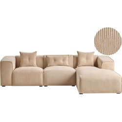 Beliani DOLVA - Hoekbank-Beige-Corduroy