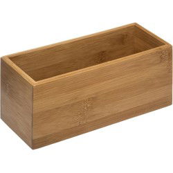 Sieraden/make-up houder/box - 23 x 9,5 cm - bamboe hout - Make-up dozen