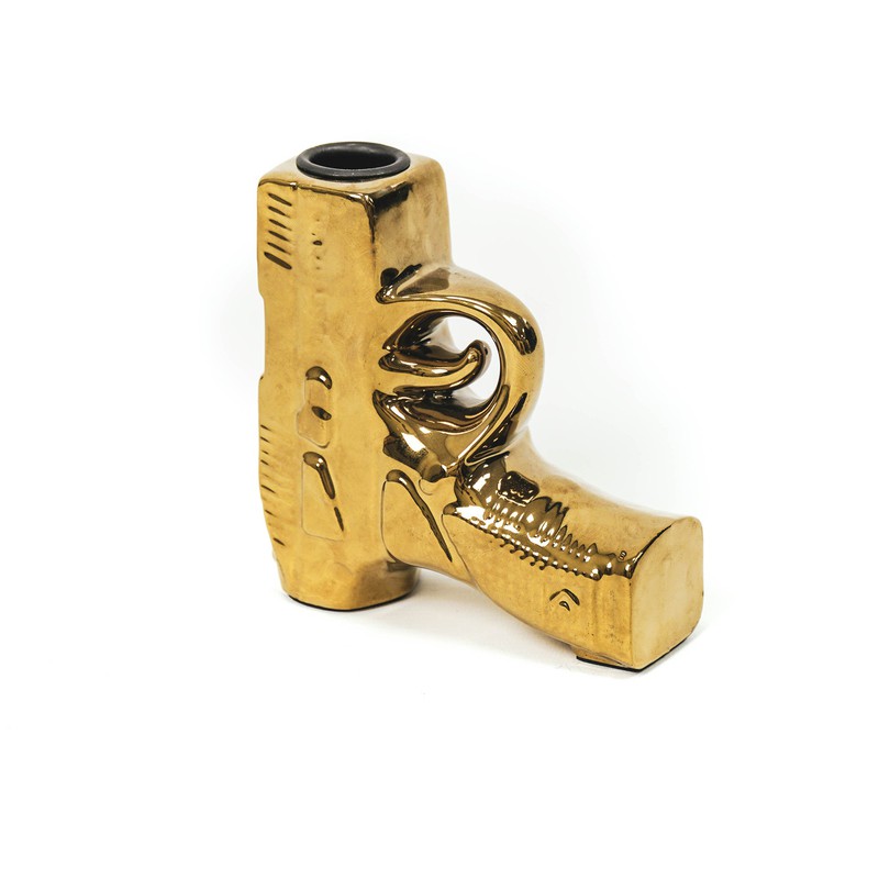 Housevitamin Gun Candle holder - Ceramics- Gold - 