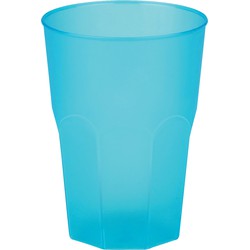 Santex drinkglazen frosted - turquoiseA - 6xA - 420 ml - onbreekbaar kunststof - Cocktailglazen - Drinkglazen