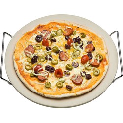 Keramische pizzasteen rond 33 cm met handvaten - Pizzaplaten