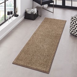 Loper Laagpolig Velours Vloerkleed - Designer Pure - Bruin - 80x200 cm