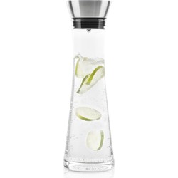 Karaf/schenkkan - 1 liter - glas - RVS filter - sapkan - waterkan - waterkaraf - Schenkkannen