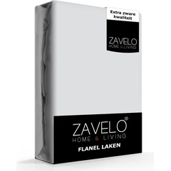 Zavelo Flanel Laken Licht Grijs-Lits-jumeaux (240x260 cm)