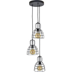 Hanglamp Francis 3-lichts Ø20x28 Vintage black