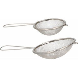 Cuisine Elgance Keukenzeefjes - 2x stuks - 16 en 18 cm - bolzeefje - Keukenzeefjes