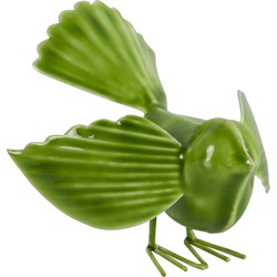 Vogel Plym metaal 13x15x14 cm groen