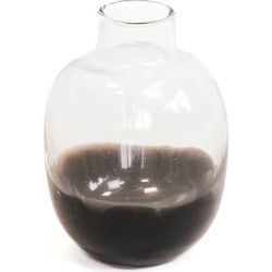 Vase - Glass - Dipdye - Clear/Brown - 12x16cm