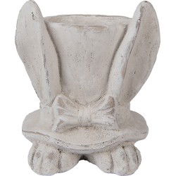 Clayre & Eef Bloempot Konijn 17x16x19 cm Beige Steen
