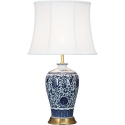 Fine Asianliving Chinese Tafellamp Klassiek Porselein Lotus Blauw