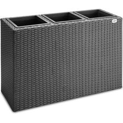 Polyrattan Bloembak 3 delig Zwart 83x30,5x60cm