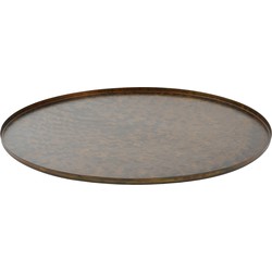 PTMD Cars Brass antique iron tray round L