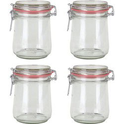 Weckpot/inmaakpot - 10x - glas - 720ml - beugelsluiting - transparant - Weckpotten