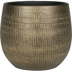 Ter Steege Plantenpot - metal look - goudkleurig - 26 x 25 cm - Plantenpotten