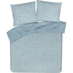 DoubleDry Dekbedovertrek My Design 100% katoen - Eenpersoons 140x200 cm + 1 Kussensloop - pattern blauw
