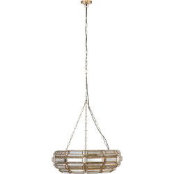 PTMD Hanglamp Thyro - 70x70x21 cm - Glas - Messing