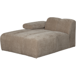 WOOOD Mojo Chaise Longue Elementenbank Links - Ribstof - Donker Zand