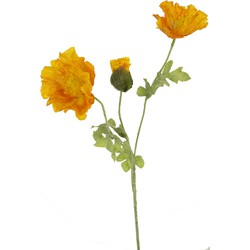 Greenmoods Kunstbloem Poppy - Papaver rhoeas - Nep plant - 1 Stuk - 73cm - Oranje -